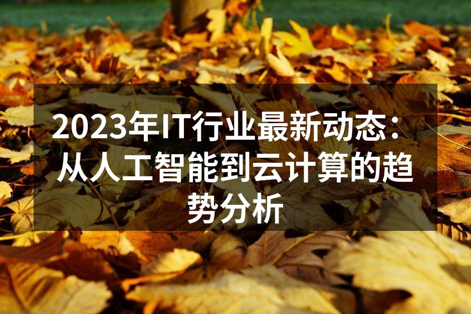 2023年IT行业最新动态：从人工智能到云计算的趋势分析